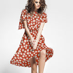 Tissu Rustique Marguerites Rouges - Ribes y Casals