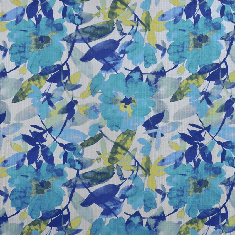 Rustique Satiné Fleurs Turquoise - Ribes y Casals