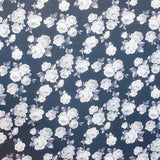 Sergé Polyester Fleurs Gris - Ribes y Casals