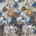 Satin Fleur Crétonne Bleu Canard - Ribes y Casals