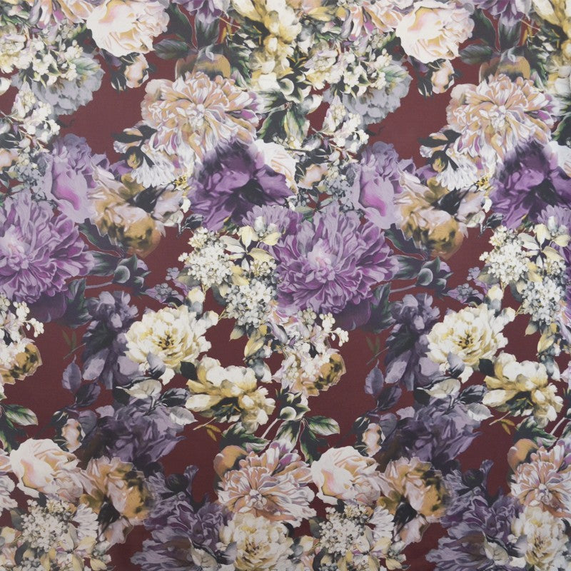 Satin Fleur Crétonne Grenat - Ribes y Casals