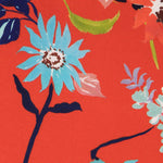 Tissu Satin Floral Rouge - Ribes y Casals