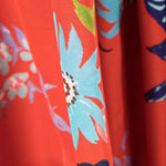 Tissu Satin Floral Rouge - Ribes y Casals