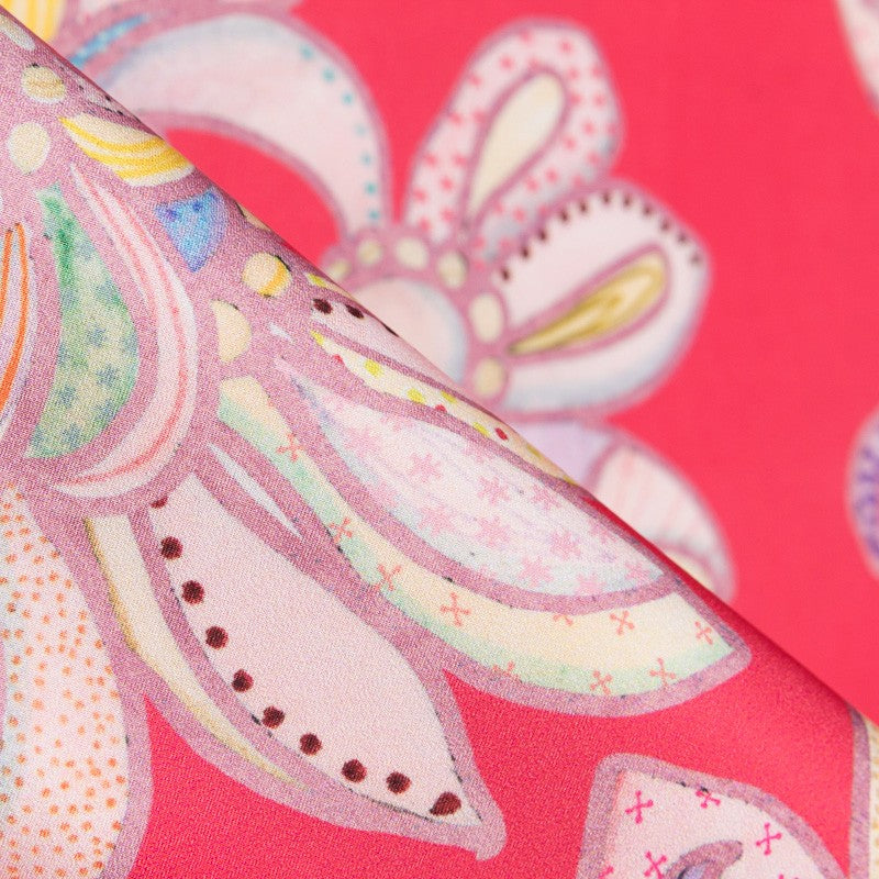 Satin Mat Floral Corail - Ribes y Casals