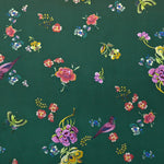 Tissu Satiné Fleurs Vert Foncé - Ribes y Casals