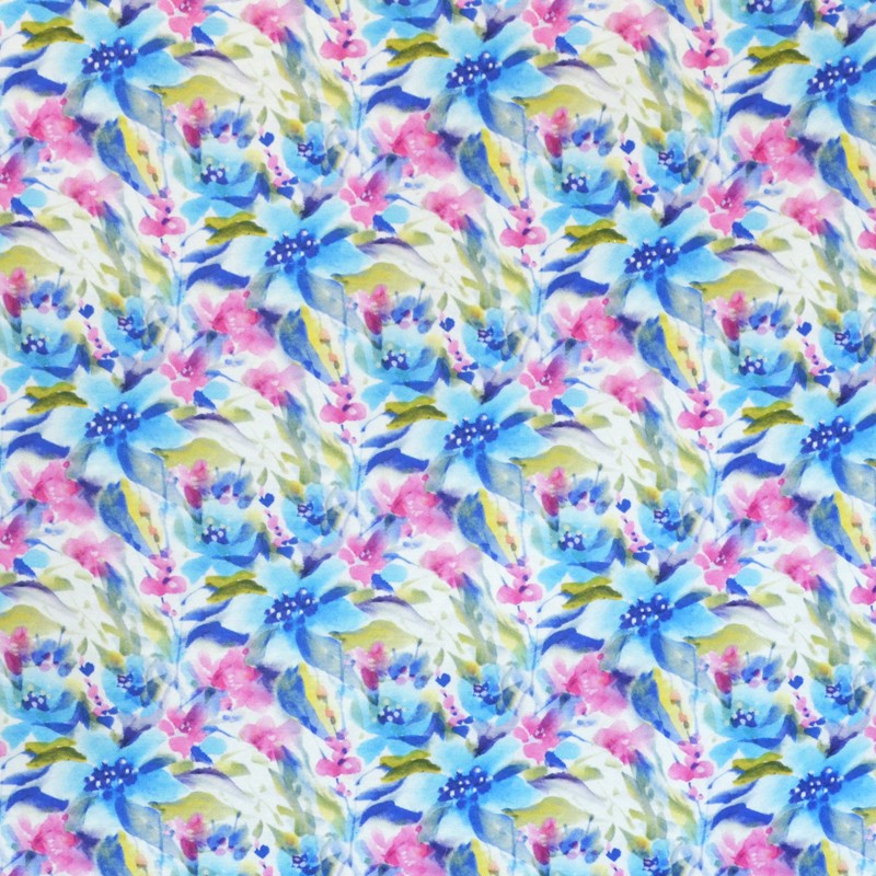Shantung Floral Bleu - Ribes y Casals