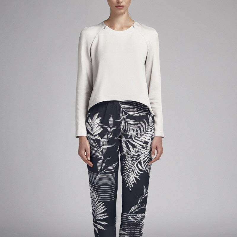 Tissu Spandex Palmiers Bleu Foncé - Ribes y Casals