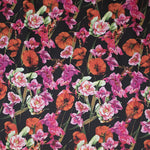 Tissu Stretch Flamenco Coquelicot Fond Noir - Ribes y Casals