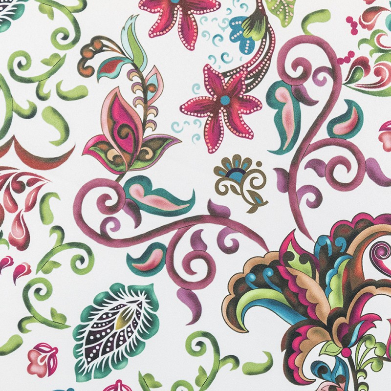 Tissu Stretch Fleur Oriental Fuchsia - Ribes y Casals
