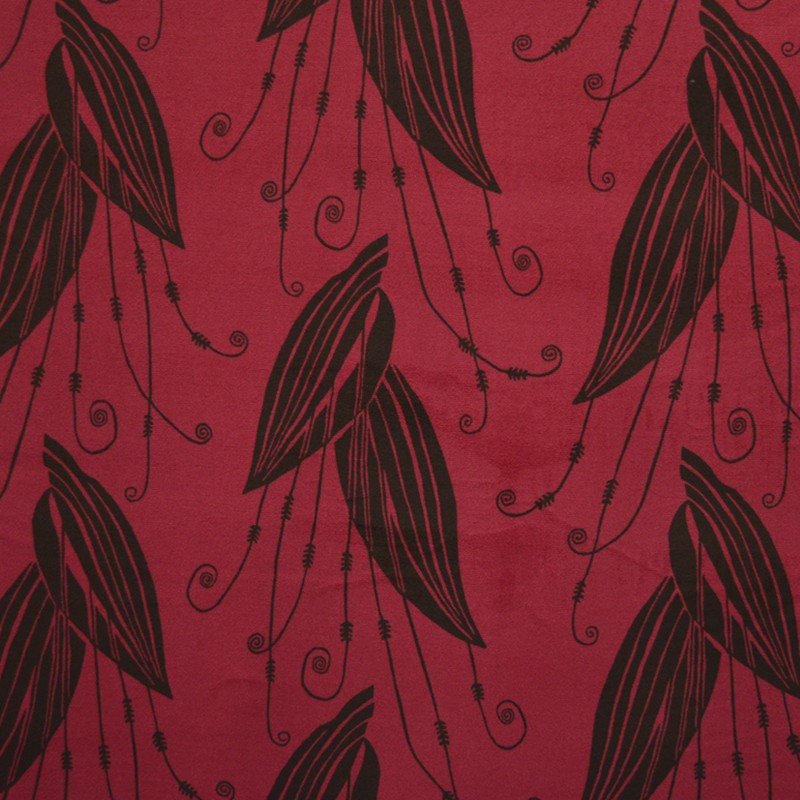 Tela Terciopleo Jacquard Hoja Marrón - Ribes y Casals