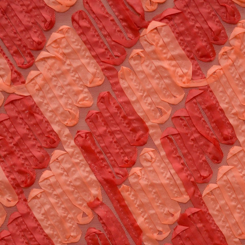 Retal Tela Tul Lazos Rojos 130x140 cm - Ribes y Casals