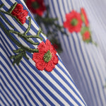 Tissu Vichy Brodé Bouquet - Ribes y Casals