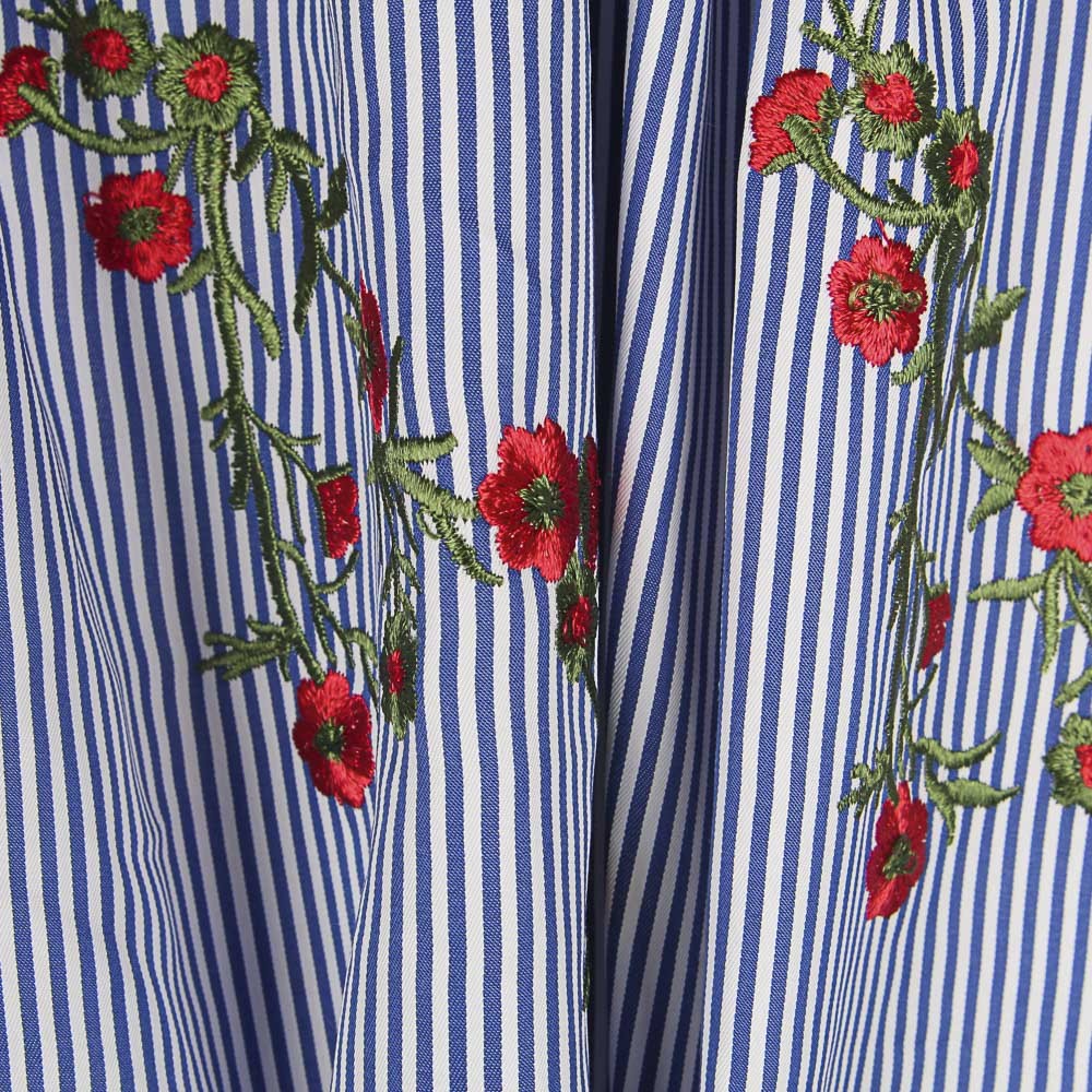 Tissu Vichy Brodé Bouquet - Ribes y Casals