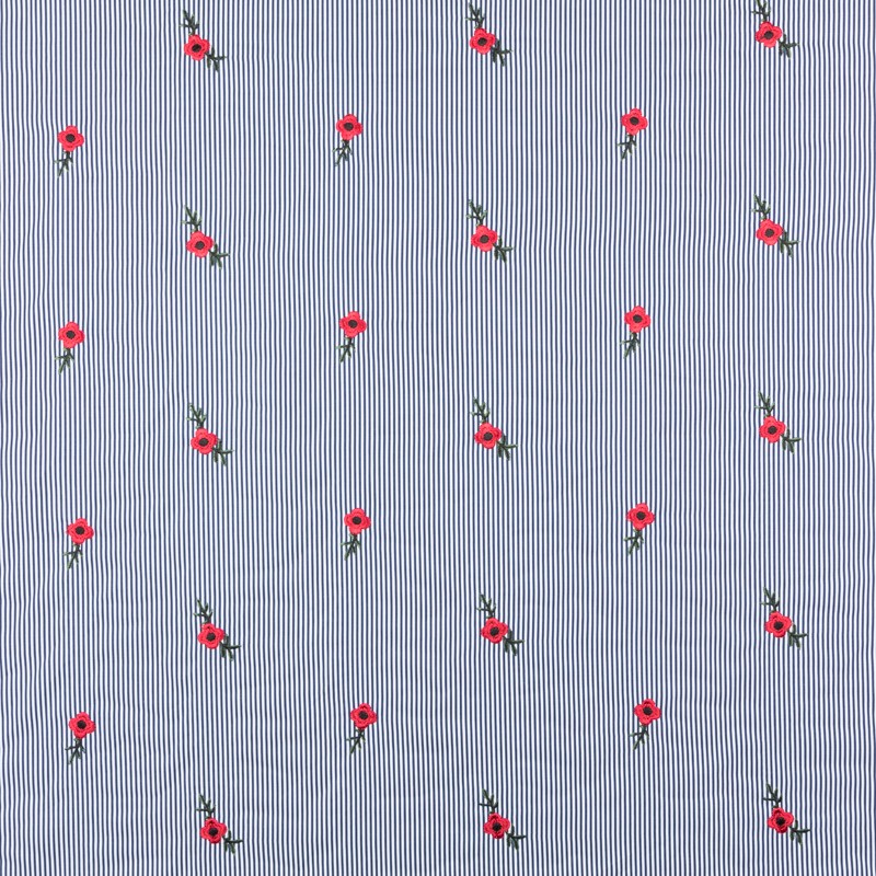 Tissu Vichy Brodé Fleur - Ribes y Casals