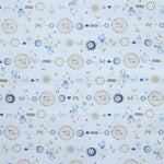 Tissu Viyella Imprimée Poussins Bleu Ciel - Ribes y Casals