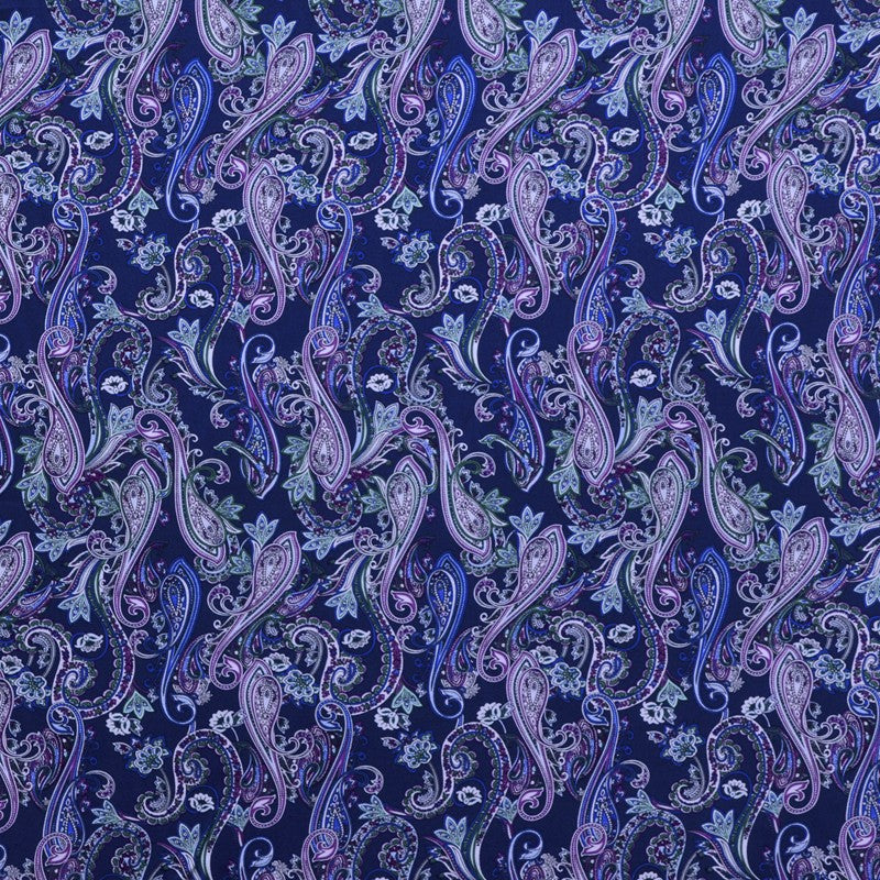 Viscose Imprimée Cachemire  Bleu Soutenu - Ribes y Casals