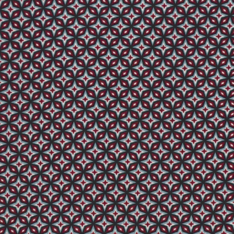 Viscose Imprimée Étoiles Grenat - Ribes y Casals