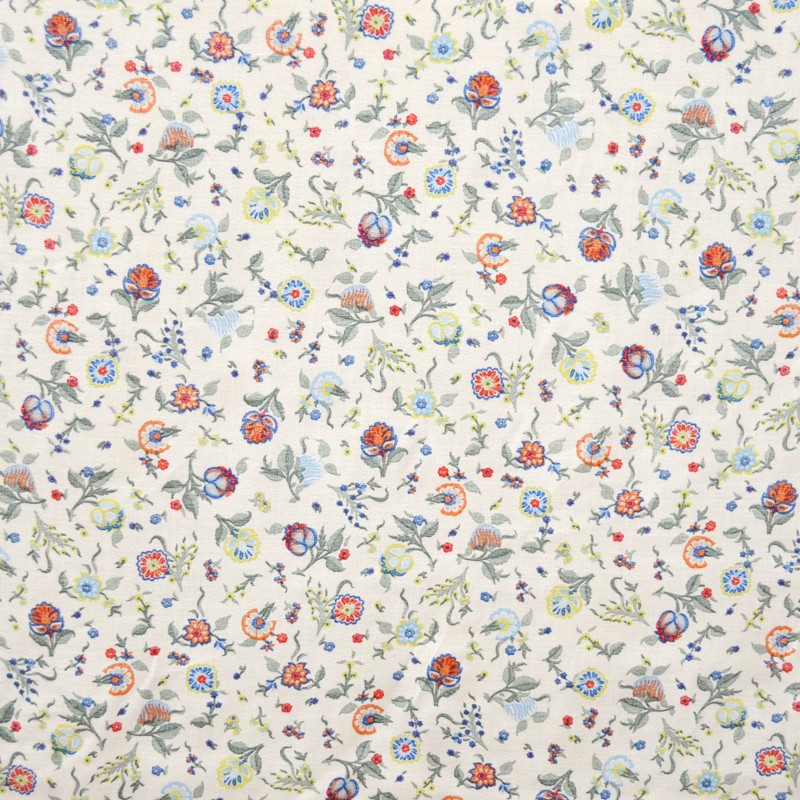 Viscose Imprimée FLeurs Blanc Cassé - Ribes y Casals
