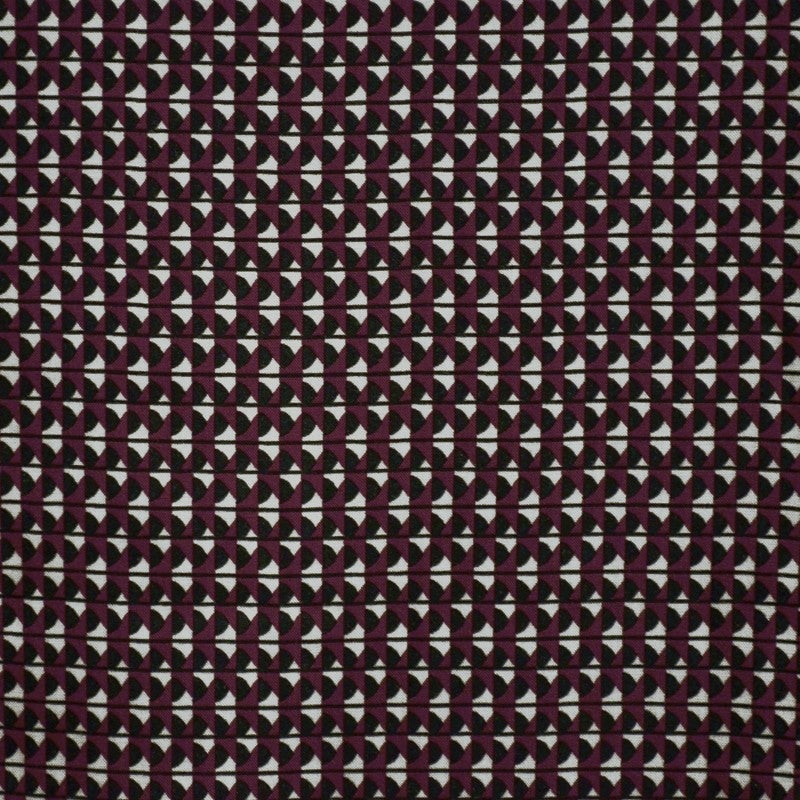 Viscose Imprimée Geométrique Grenat - Ribes y Casals
