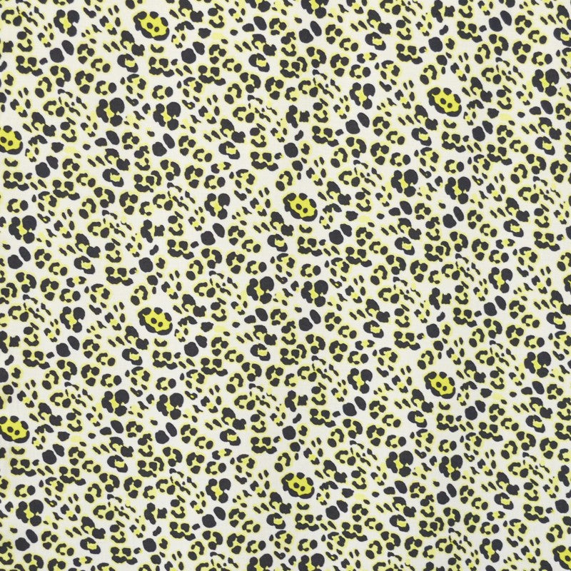 Viscose Imprimée Léopard Jaune Fluo - Ribes y Casals
