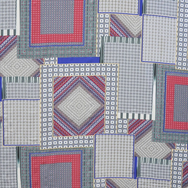 Viscose Imprimée Patchwork Rouge - Ribes y Casals