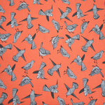 Viscose Imprimée Oiseaux Orange - Ribes y Casals