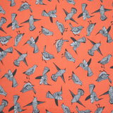 Viscose Imprimée Oiseaux Orange - Ribes y Casals