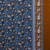 Tissu Viscose Floral Bleu Terre Cuite - Ribes y Casals