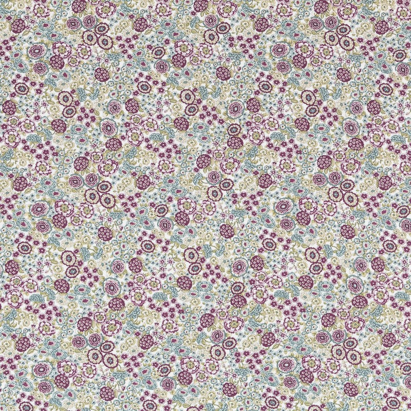Tissu Viyella Viscose Botanique Cyclamen - Ribes y Casals