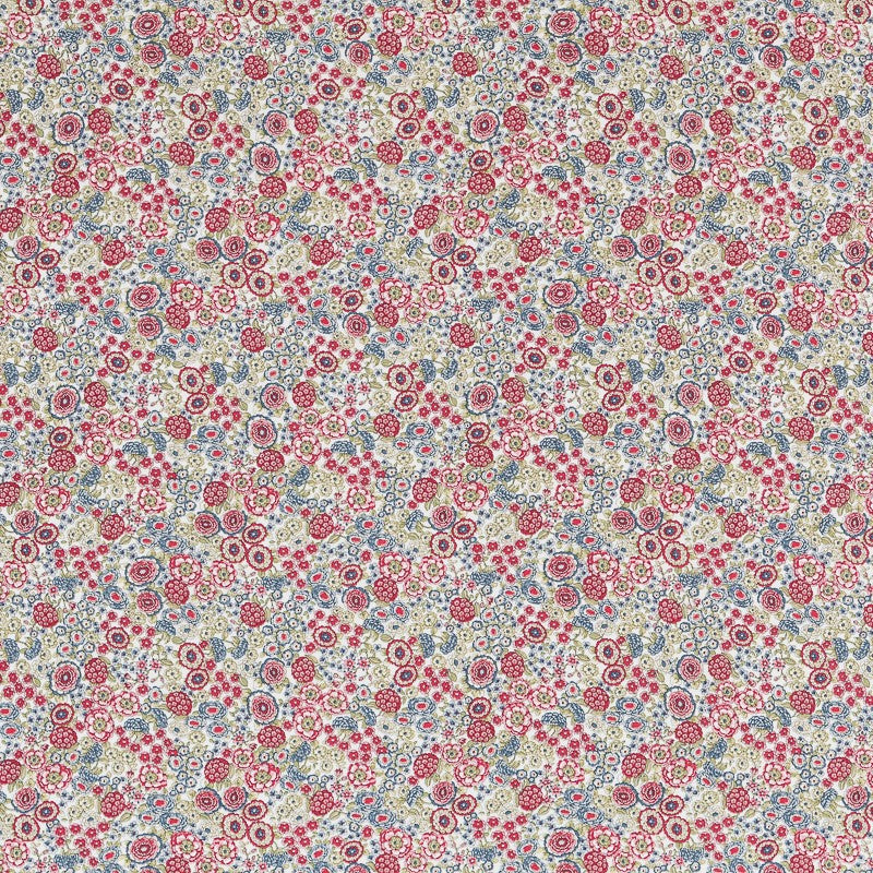 Tissu Viyella Viscose Botanique Rouge - Ribes y Casals