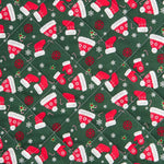 Tissu Matelassé Noël Vert Bonets Rouge - Ribes y Casals