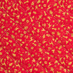Tissu Matelassé Noël Rouge Dessins Doré - Ribes y Casals