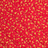 Tissu Matelassé Noël Rouge Dessins Doré - Ribes y Casals