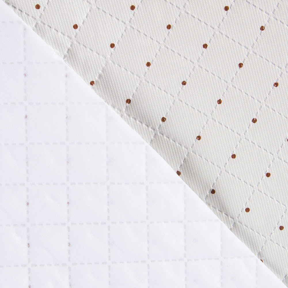 Tissu Matelassé Plastifié Pois Marron - Ribes y Casals