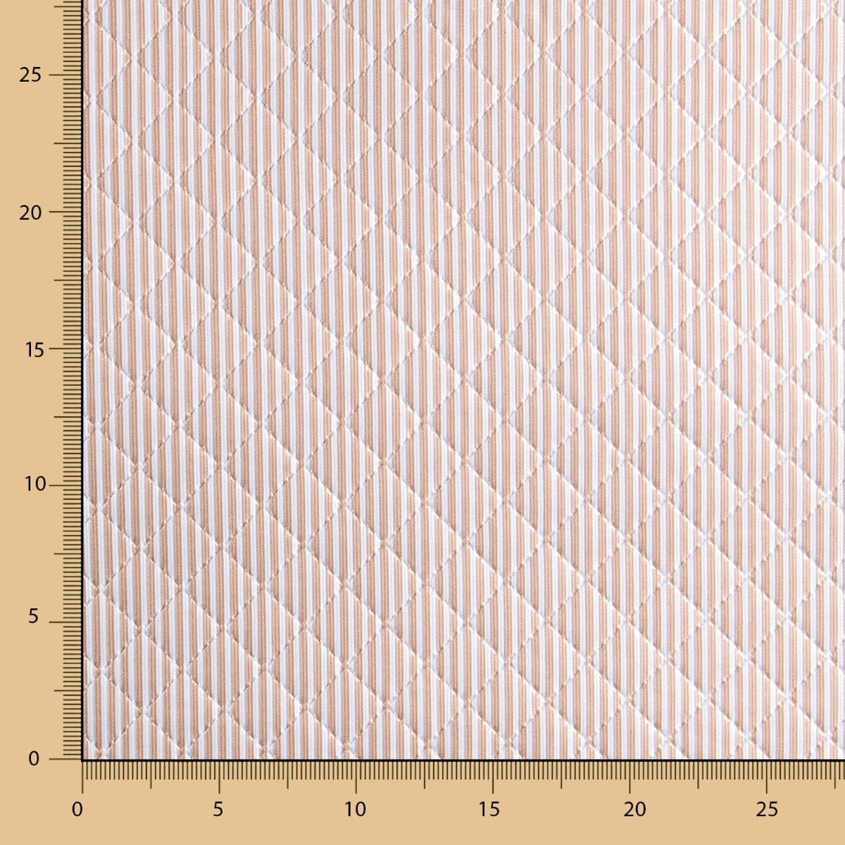 Tissu Matelassé Plastifié Rayé Beige - Ribes y Casals