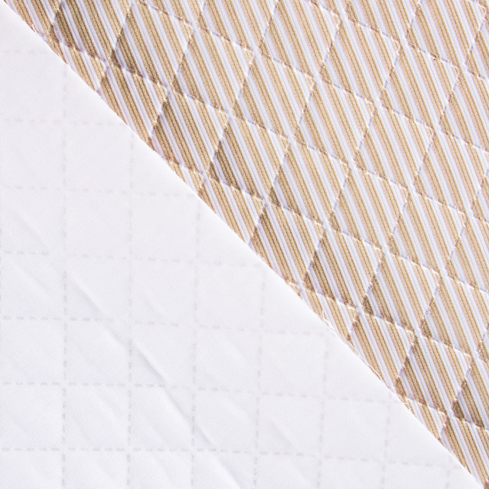 Tissu Matelassé Plastifié Rayé Beige - Ribes y Casals