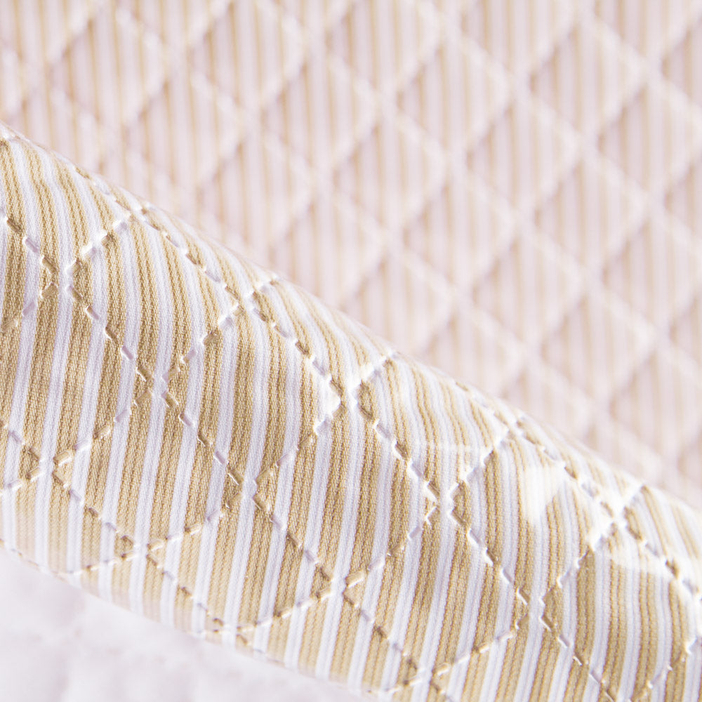 Tissu Matelassé Plastifié Rayé Beige - Ribes y Casals