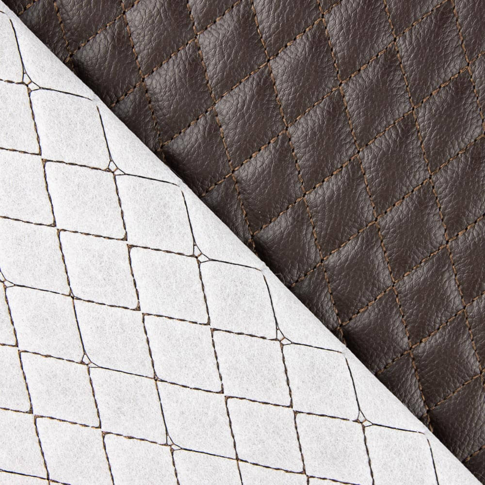 Faux Cuir Matelassé Diamant Chocolat - Ribes y Casals