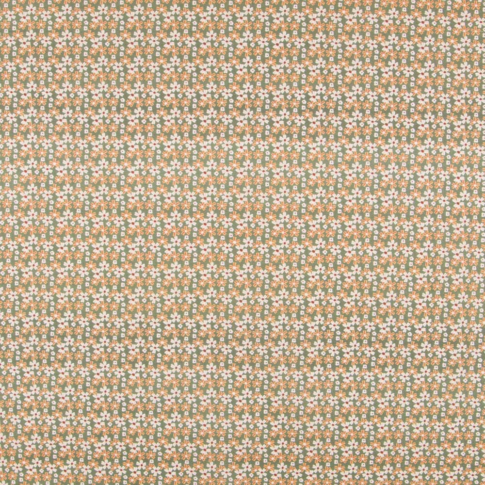 Coton Popeline Fleurs Vert - Ribes y Casals