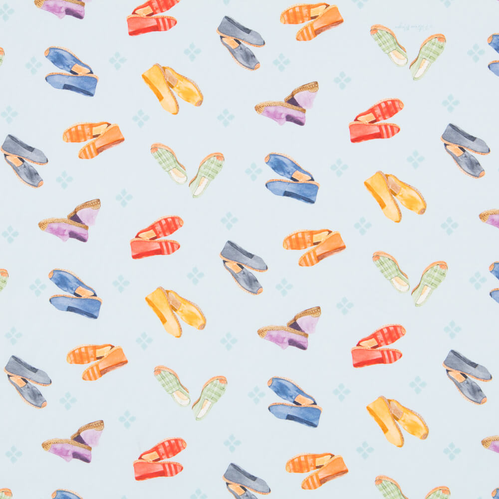 Popeline Espadrilles Bleu - Ribes y Casals