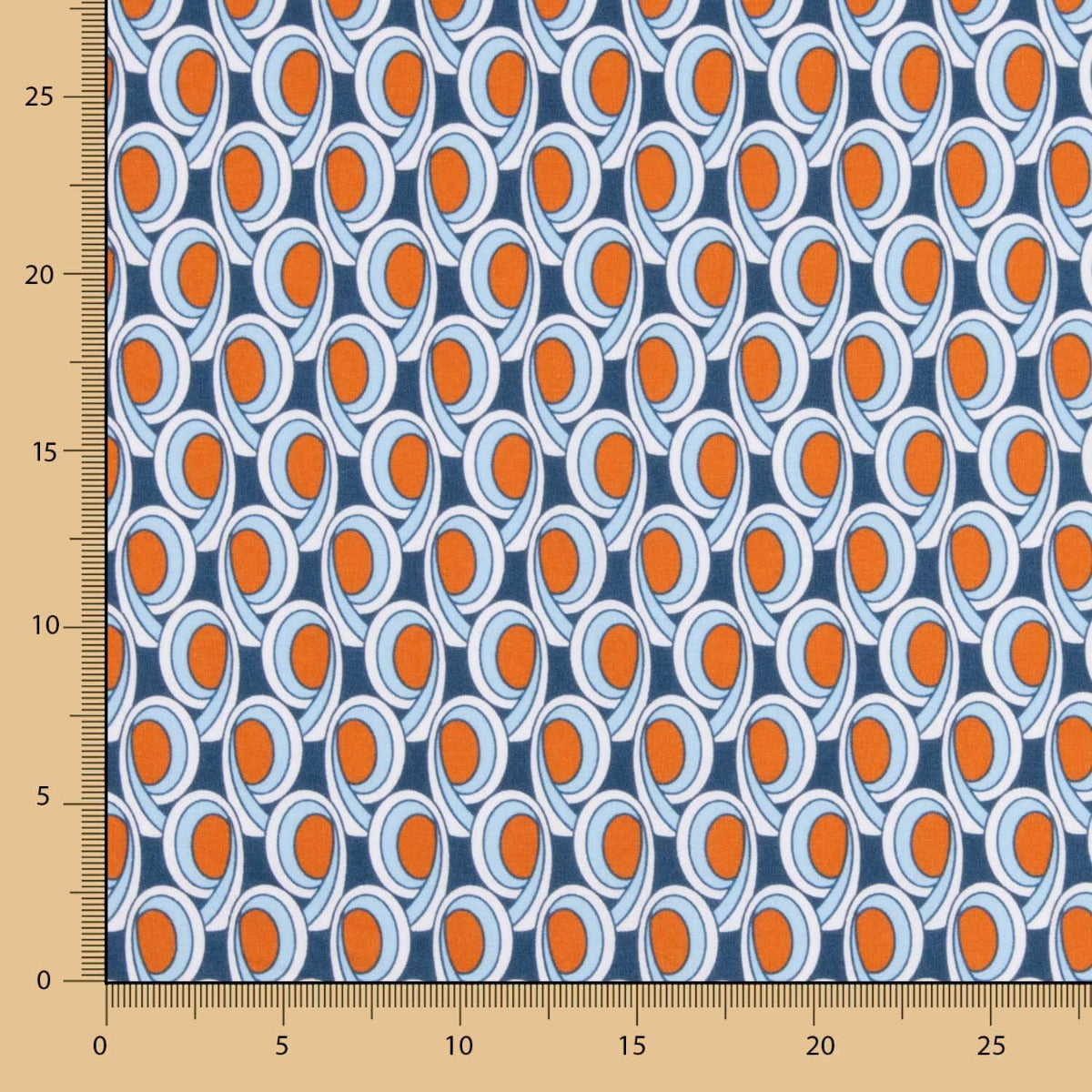 Popeline De Coton Géométrique Bleu Clair - Ribes y Casals