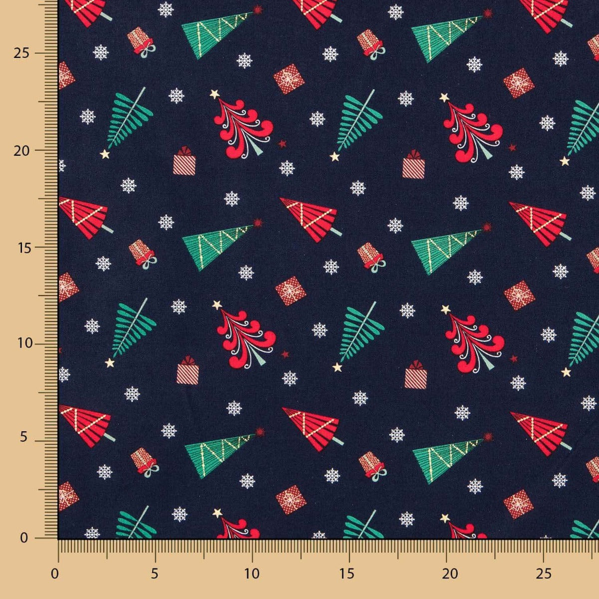 Coton Noël Multi Arbres Bleu - Ribes y Casals