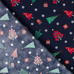 Coton Noël Multi Arbres Bleu - Ribes y Casals
