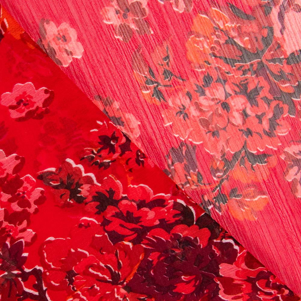 Tissu Double Gaze Polyester Cretonne Rouge - Ribes y Casals