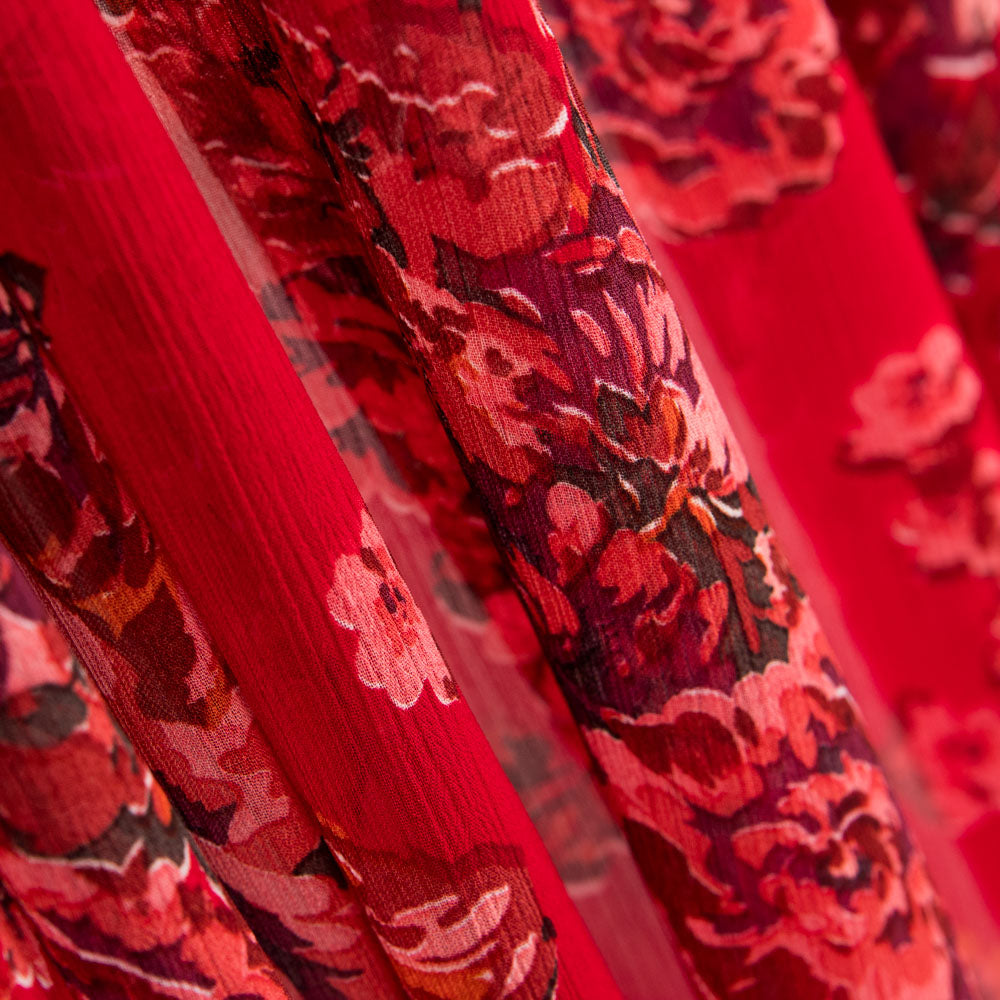 Tissu Double Gaze Polyester Cretonne Rouge - Ribes y Casals