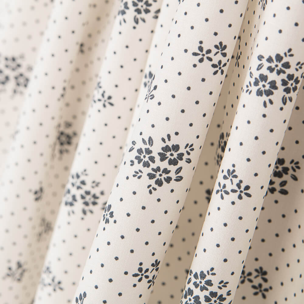 Popeline Viscose Bouquet Blanc - Ribes y Casals