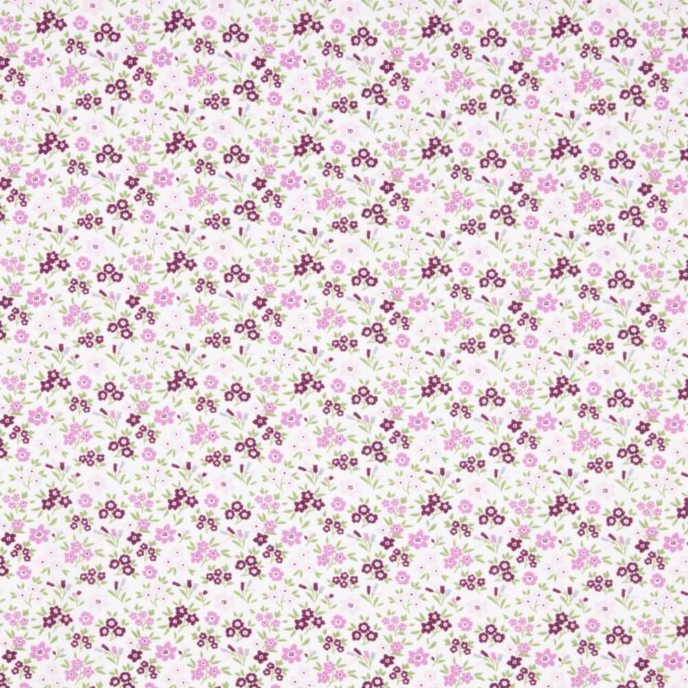 Popeline de coton à fleurs roses - Ribes y Casals
