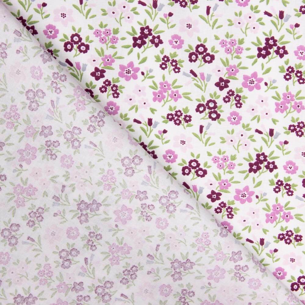 Popeline de coton à fleurs roses - Ribes y Casals
