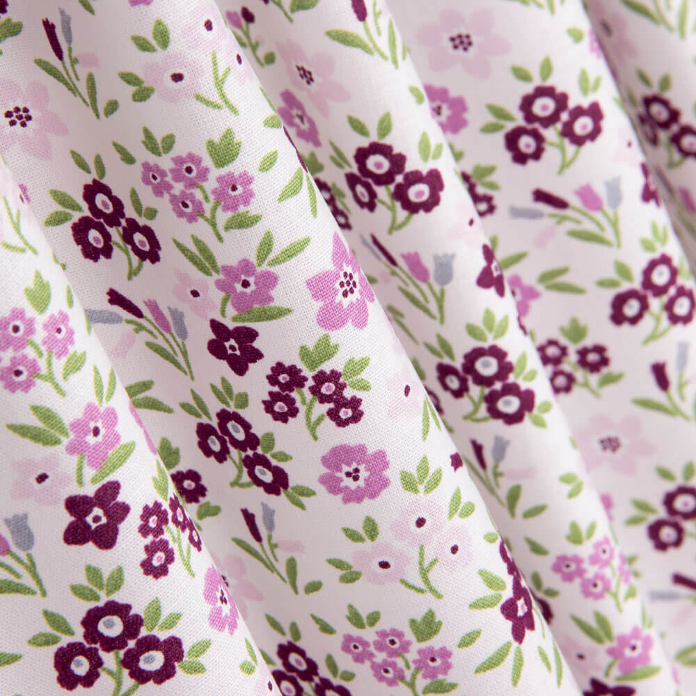 Popeline de coton à fleurs roses - Ribes y Casals