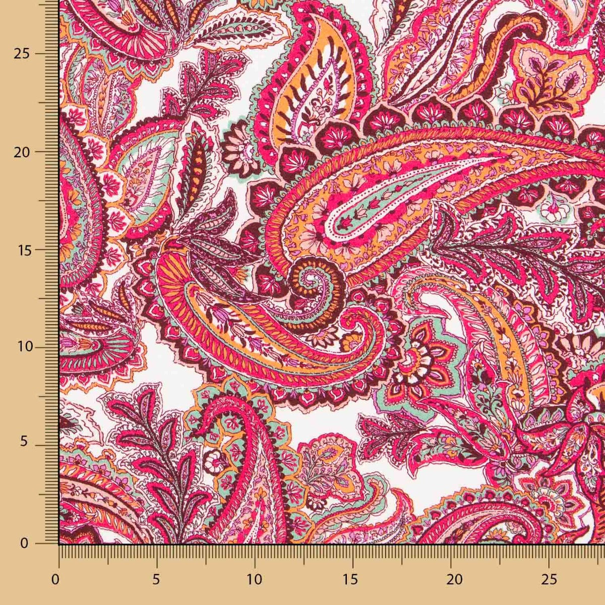 Maille Crêpe Paisley Fuchsia - Ribes y Casals